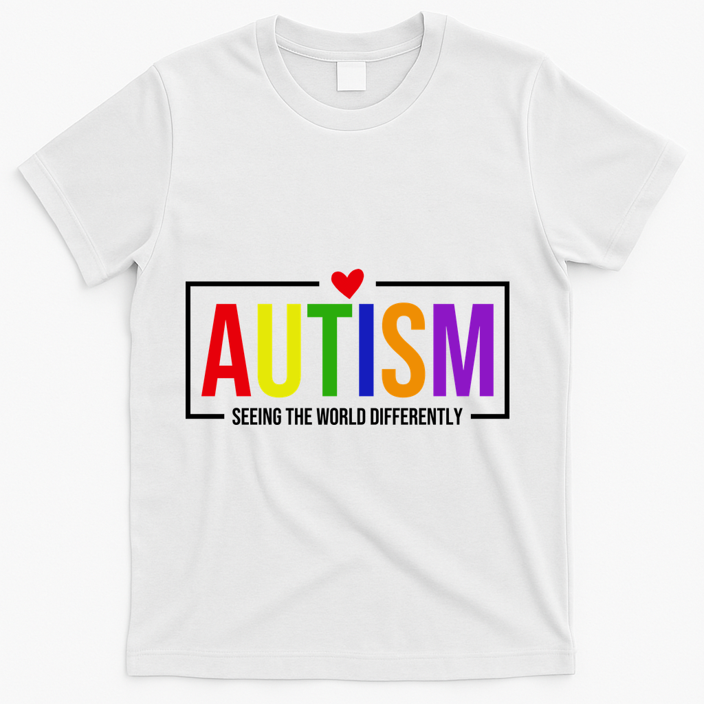 Autism Seeing The World Differently T-Shirt - White