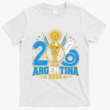 Argentina Soccer World 2026 Championship Celebration T-Shirt - White
