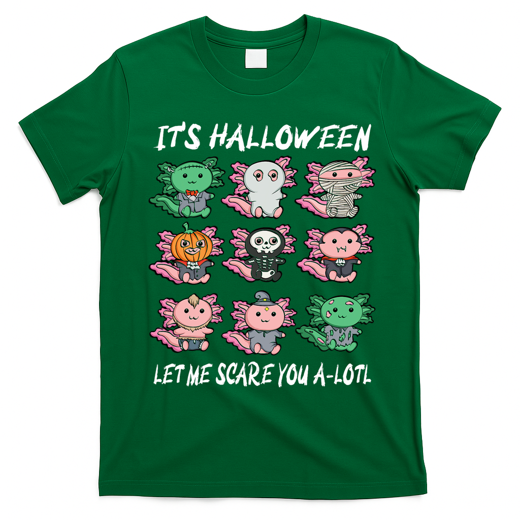 Axolotl Scare You A-Lotl Girl Boy Axolotl Halloween T-Shirt - Irish Green