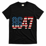 Anti Trump 8647 86 47th President US Flag T-Shirt - Black