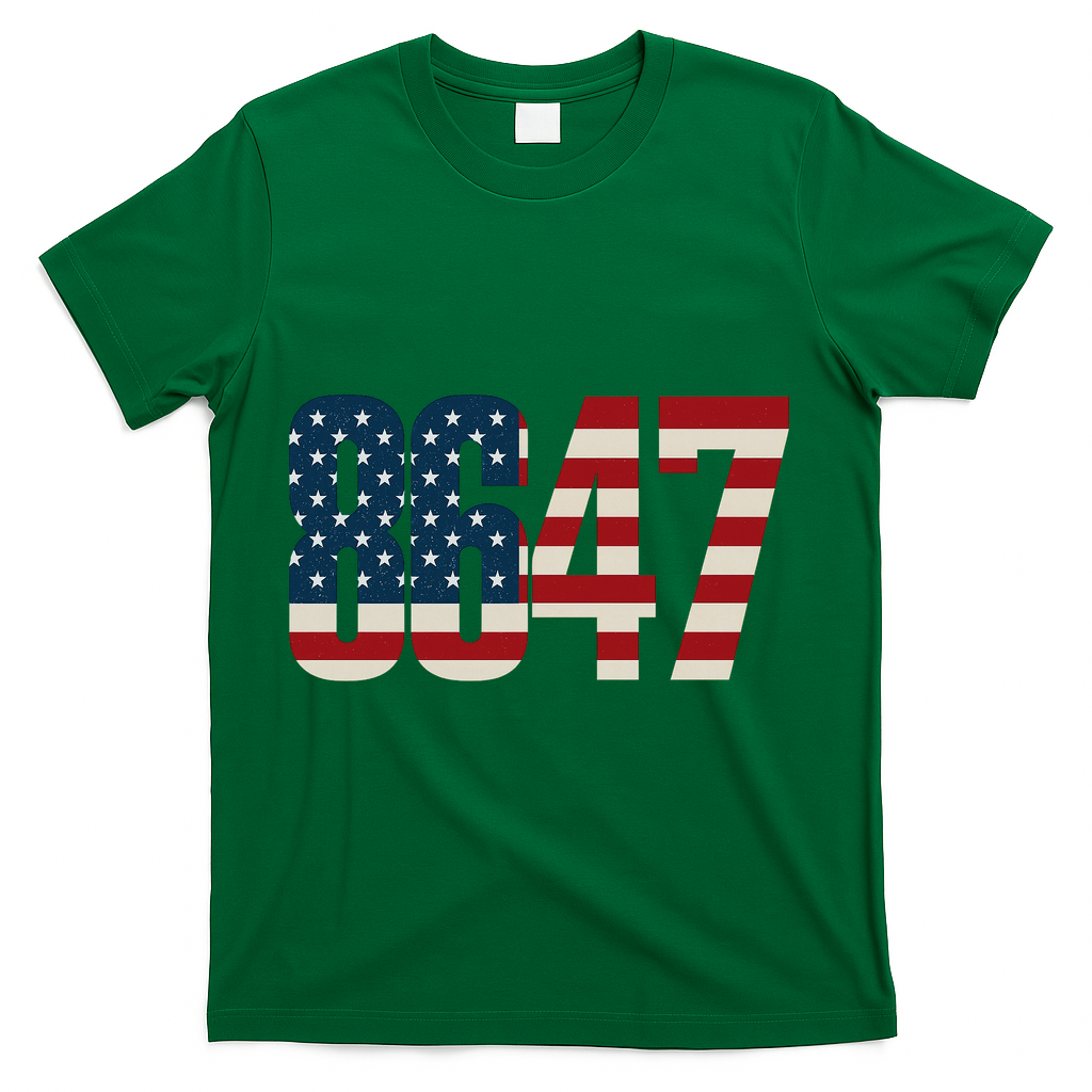 Anti Trump 8647 86 47th President US Flag T-Shirt - Green