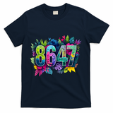 Anti Trump 8647 Floral Resist 86 47 Impeach Trump Impeach 47 Tank Top T-Shirt - Navy