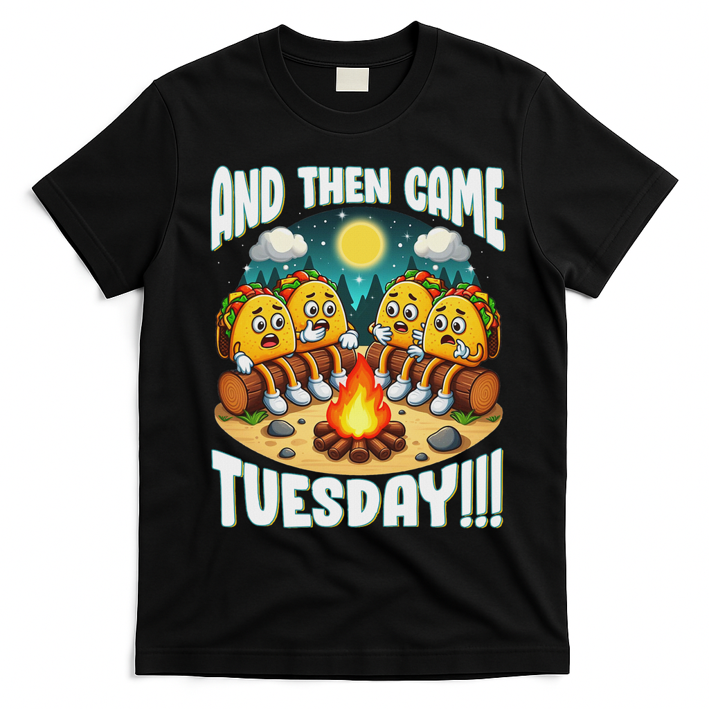 And Then Came Tuesday Scary Campfire Story Taco Tuesday T-Shirt - Black