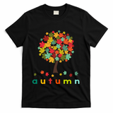 Autumn Tree Colorful Festive T-Shirt - Black