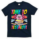 Axolotl Test Day Teacher Time To Testalotl Testing Day Women  T-Shirt - Navy