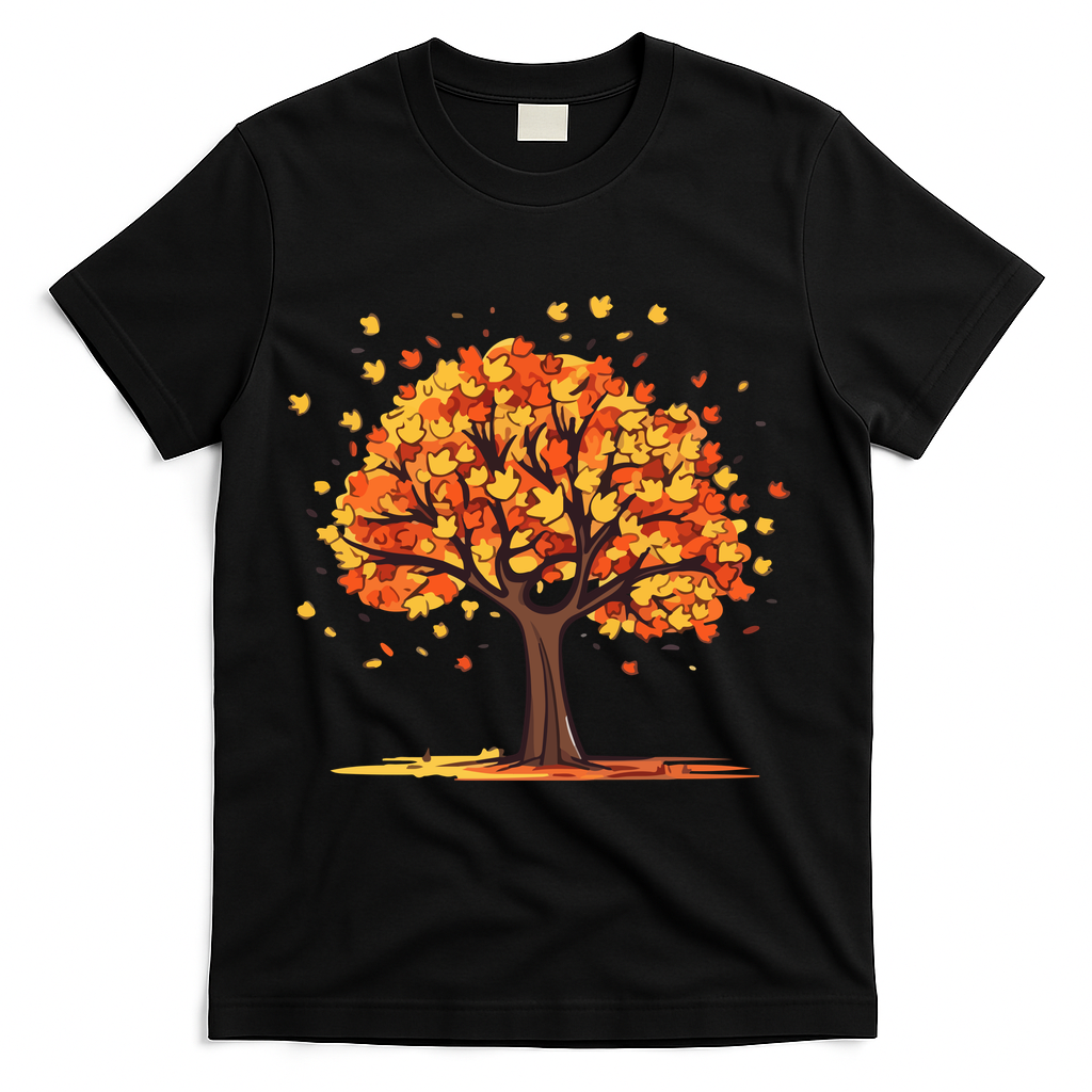 Autumn Tree Fall Lover T-Shirt - Black