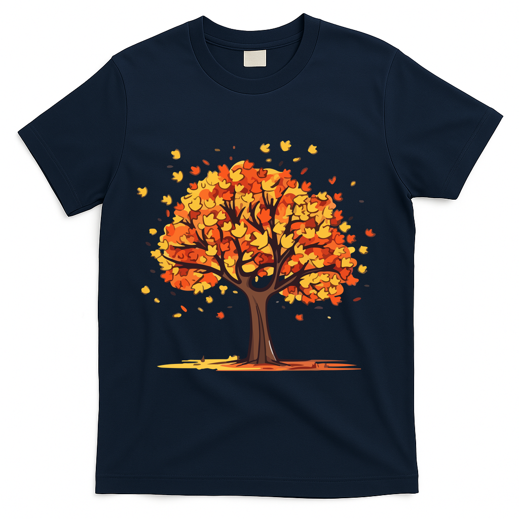 Autumn Tree Fall Lover T-Shirt - Navy