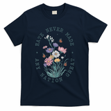 Anti Trump Floral Butterflies Democrat President Liberal T-Shirt - Navy