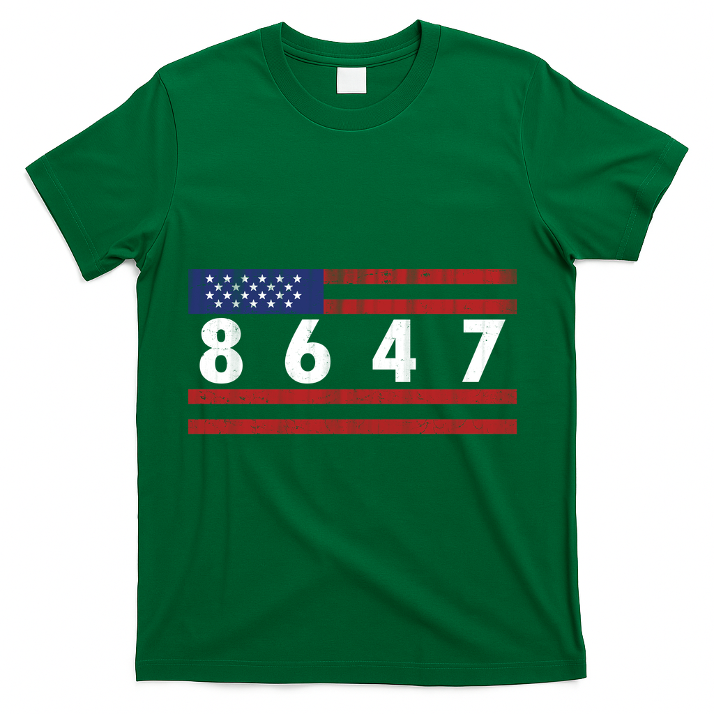 Anti Trump Impeach 47 8647 47th President US Flag T-Shirt - Green