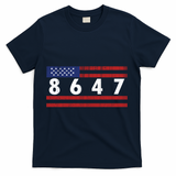 Anti Trump Impeach 47 8647 47th President US Flag T-Shirt - Navy