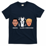 Anti Trump Obama Llama Ding Dong Impeach Funny Democrat Gift  T-Shirt - Navy