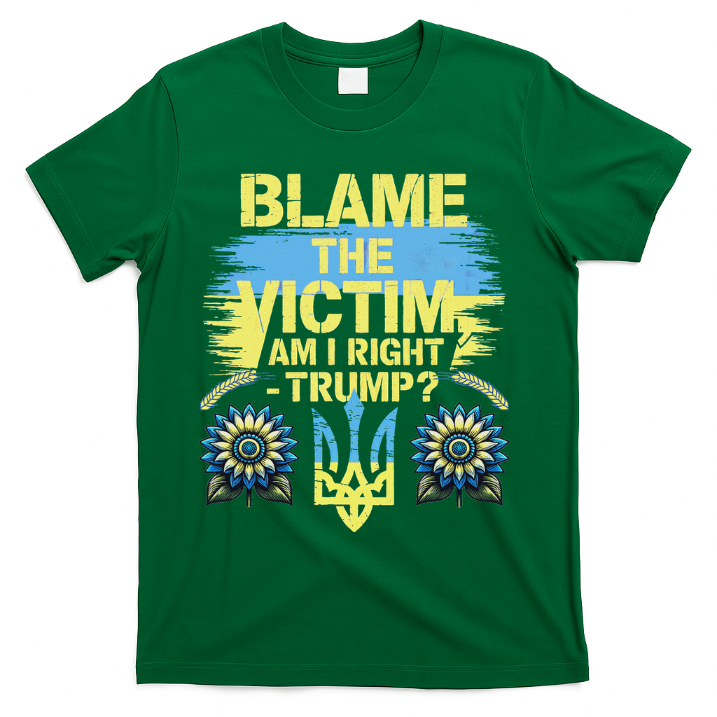Anti Trump Pro Ukraine Blame The Victim T-Shirt - Green