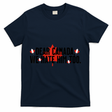 Anti Trump Retro Vintage Apparel Tees Dear Canada We Hate Him Too Anti Trump Political Protest T-Shirt - Navy