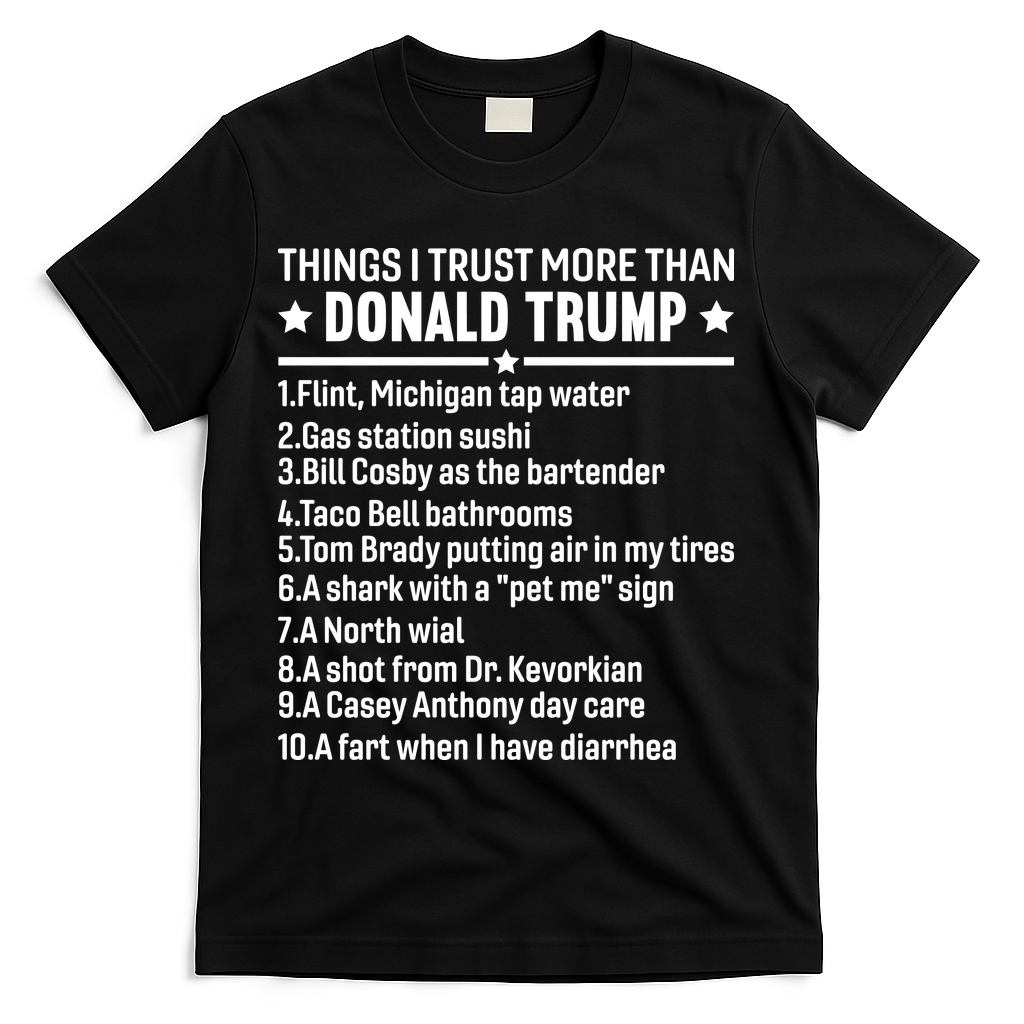 Anti Trump Sarcastic Political Humor Resistance Statement T-Shirt - Black