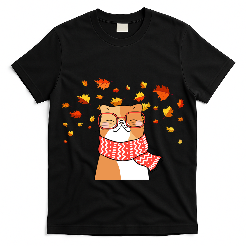 Autumn Cat Fall Season T-Shirt