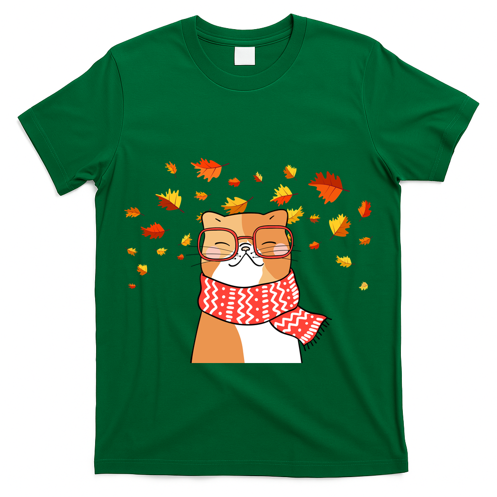 Autumn Cat Fall Season T-Shirt