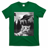 Alien UFO Funny Cat Selfie T-Shirt