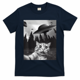 Alien UFO Funny Cat Selfie T-Shirt