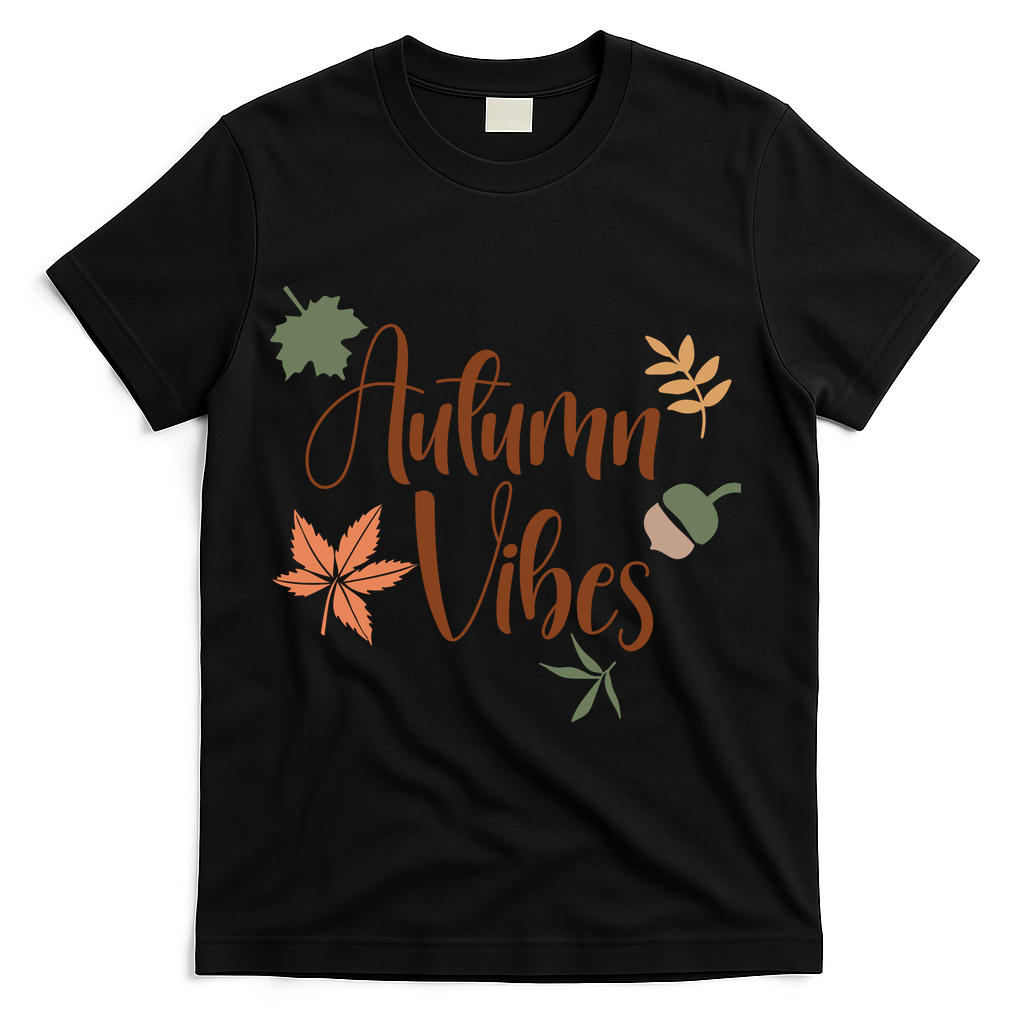 Autumn Vibes Cozy T-Shirt - Black