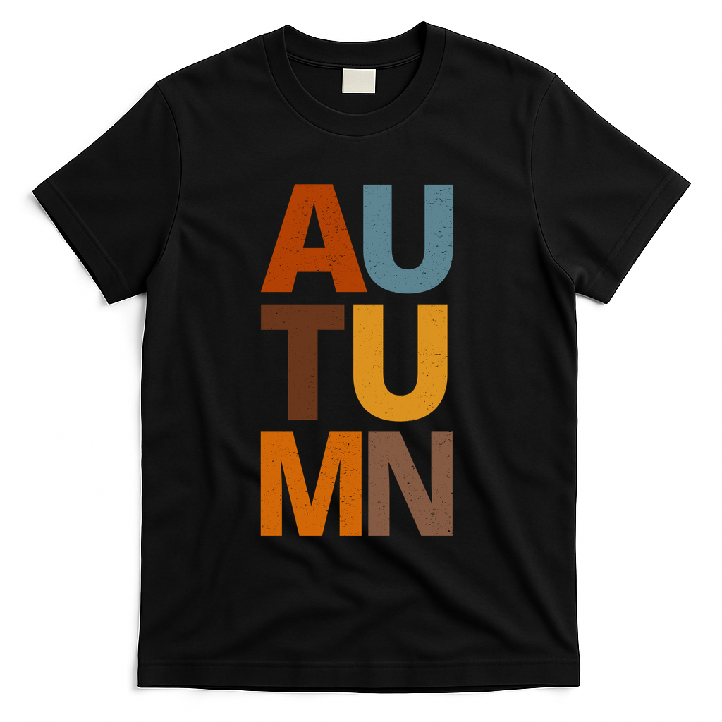 Autumn Vintage Fall T-Shirt - Black