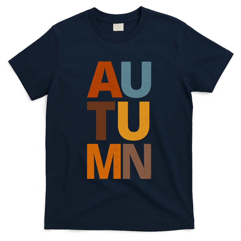 Autumn Vintage Fall T-Shirt - Navy