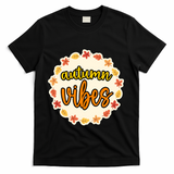 Autumn Vibes Leaf Season T-Shirt - Black