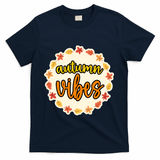 Autumn Vibes Leaf Season T-Shirt - Navy