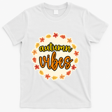 Autumn Vibes Leaf Season T-Shirt - White