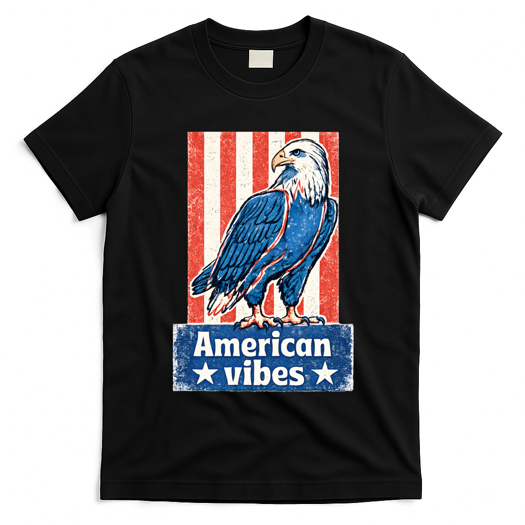American Vibes USA Vintage Patriotic Eagle T-Shirt