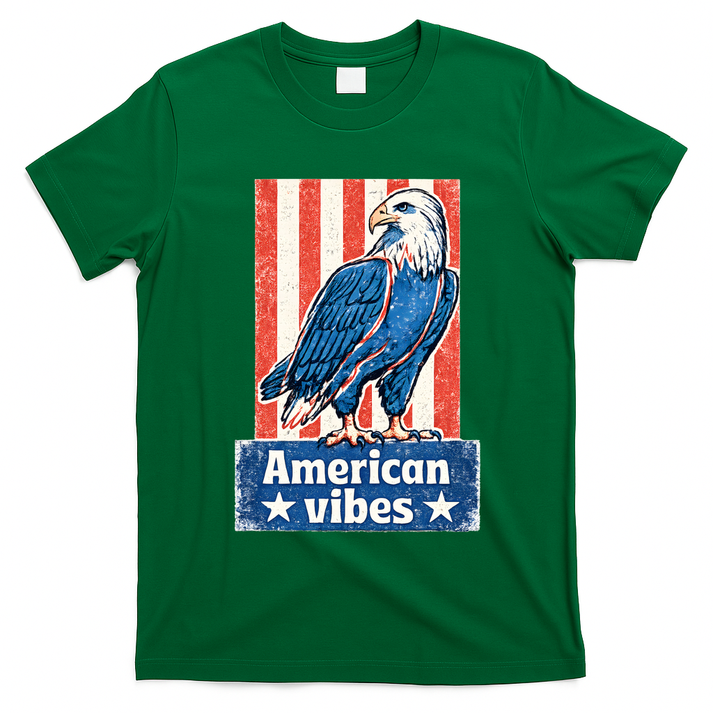 American Vibes USA Vintage Patriotic Eagle T-Shirt