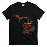 Abstract Word Cloud Map Of Michigan State T-Shirt