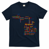 Abstract Word Cloud Map Of Michigan State T-Shirt