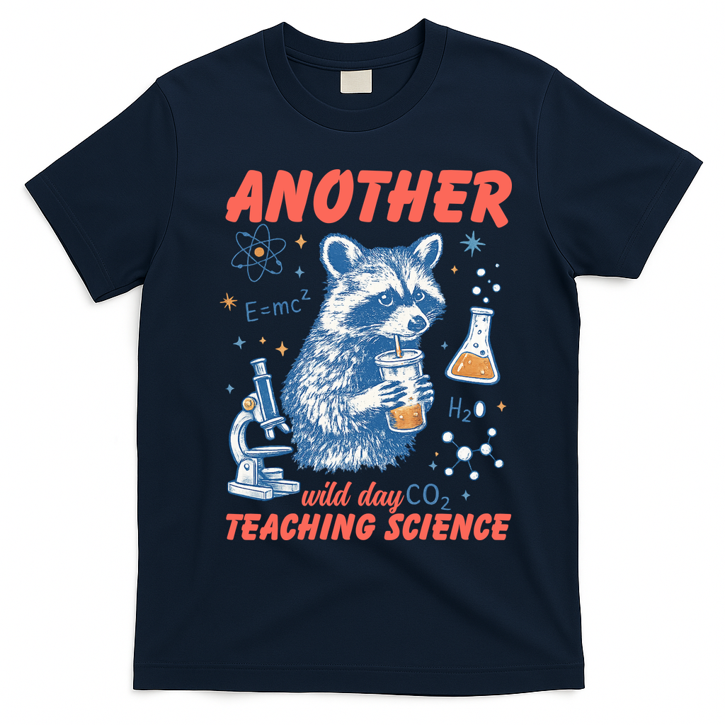 Another Wild Day Teaching Science T-Shirt - Navy Blue