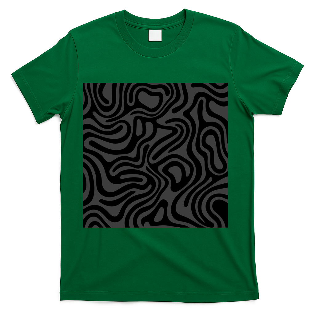 Abstract Wavy graphite & black - Green