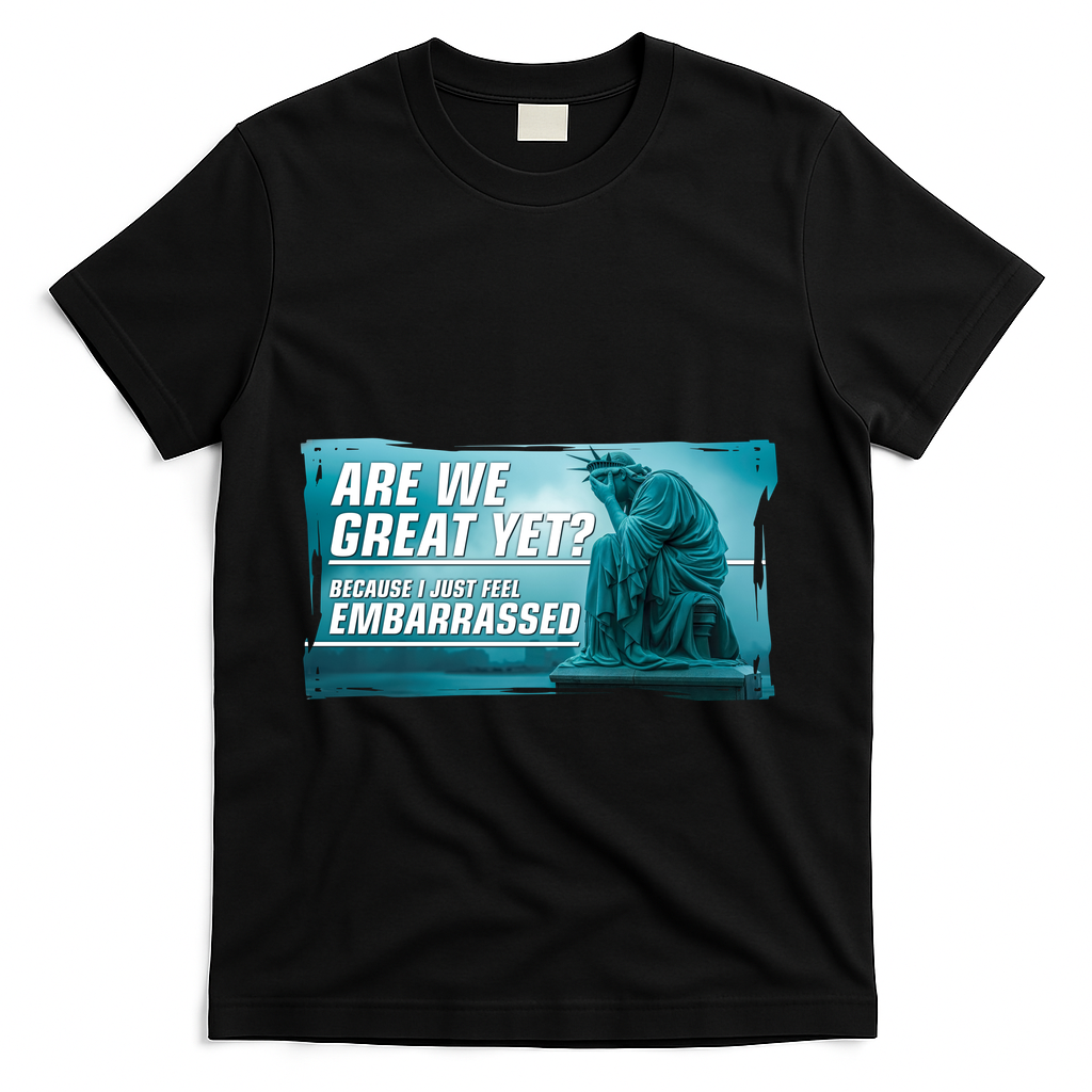 Are We Great Yet Because I Just Feel Embarrassed Sad Statue Of Liberty T-Shirt - Black