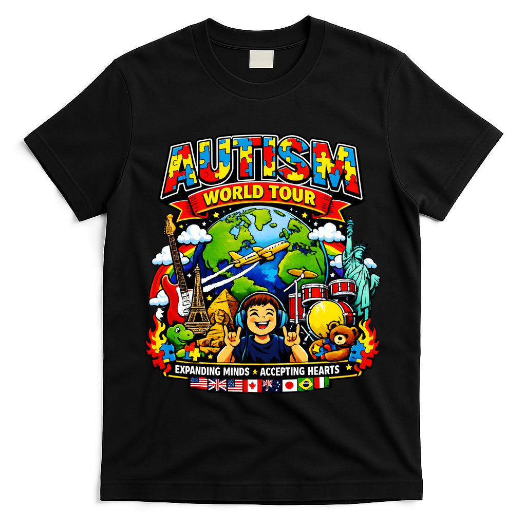 Autism World Tour Exapanding Minds Acepting Hearts T-Shirt