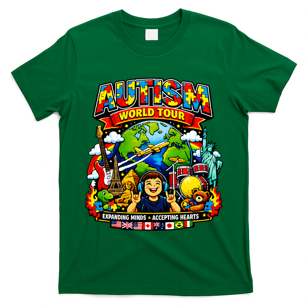Autism World Tour Exapanding Minds Acepting Hearts T-Shirt