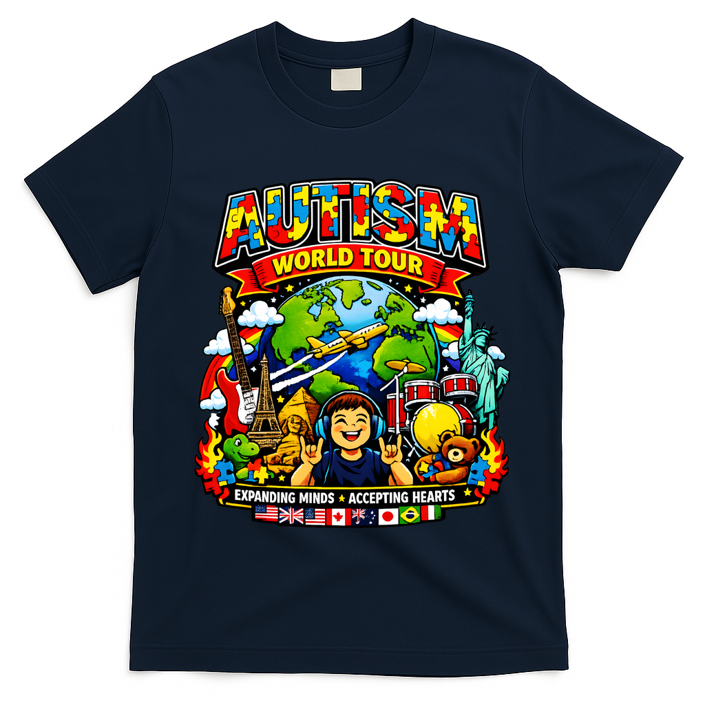 Autism World Tour Exapanding Minds Acepting Hearts T-Shirt