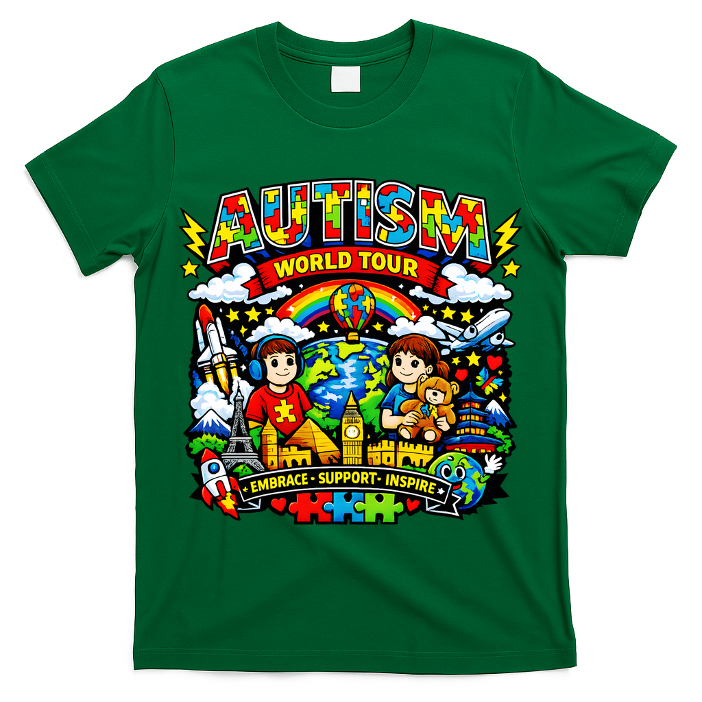 Autism World Tour Embrace Support Inspire T-Shirt