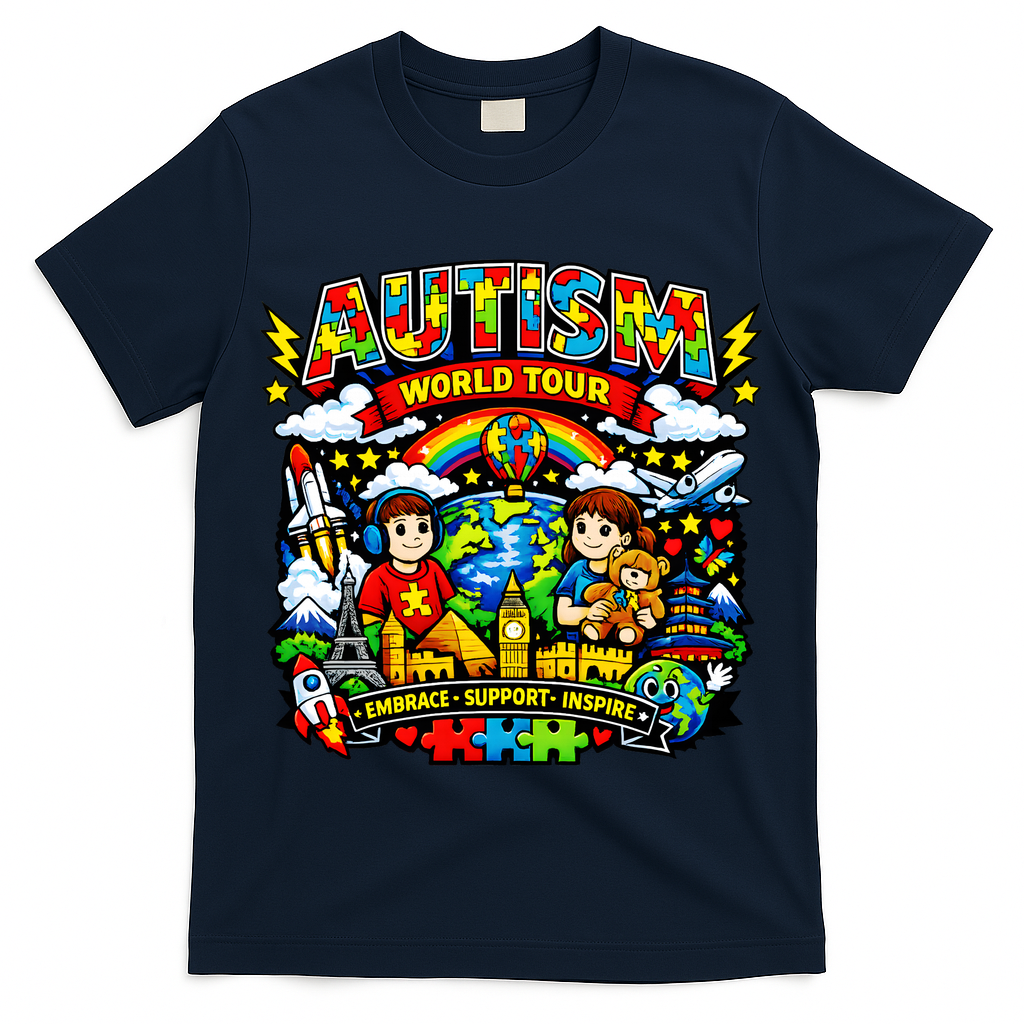 Autism World Tour Embrace Support Inspire T-Shirt