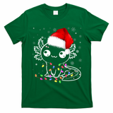 Axolotl Xmas Hat Santa Tree Cute Funny Christmas Pajama T-Shirt - Irish Green