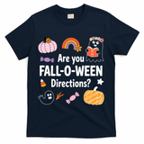 Are You Fall O Ween Directions Teacher Halloween Ghost T-Shirt - Navy