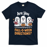 Are You Fall-O-Ween Directions Cute Halloween Teacher Ghost T-Shirt - Navy