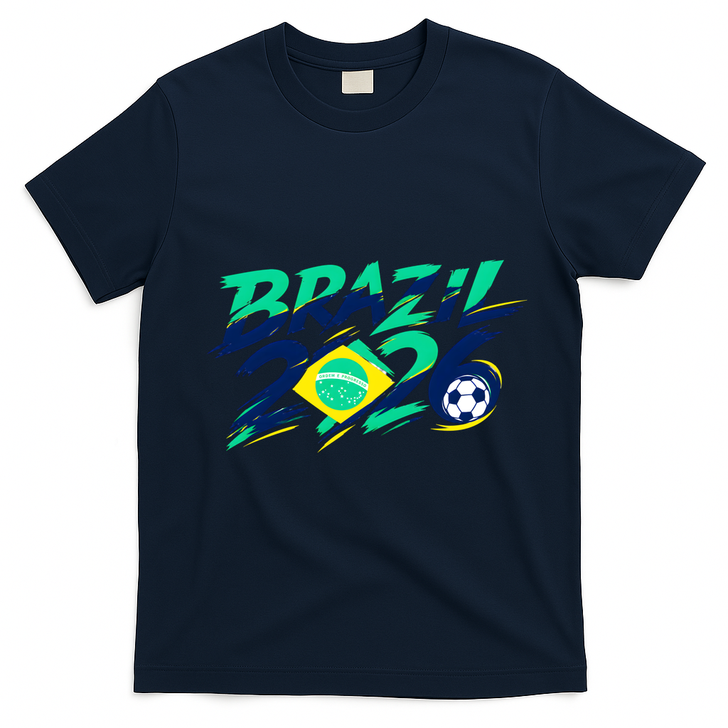 Brazil 2026 Soccer World Fan Apparel T-Shirt - Navy Blue
