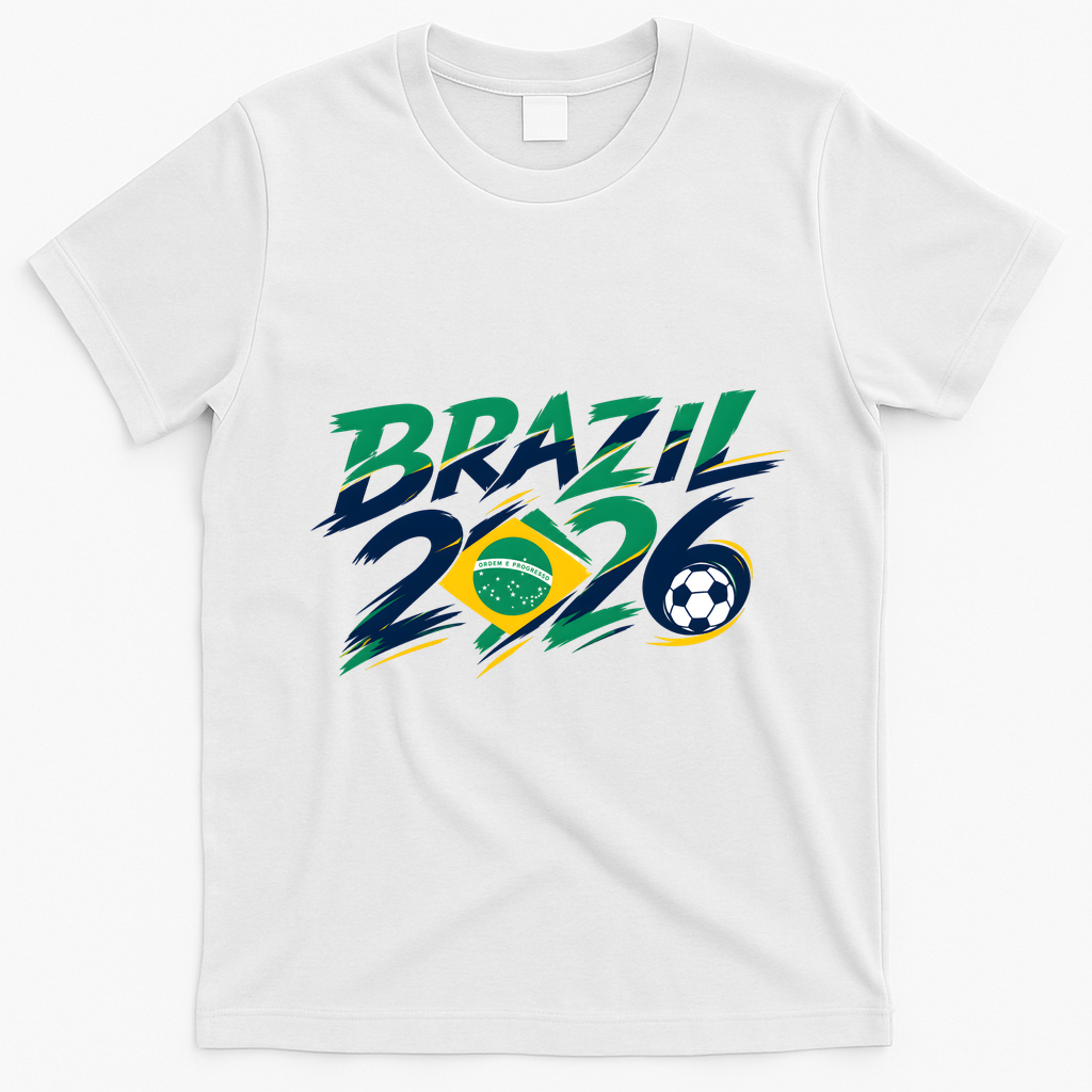Brazil 2026 Soccer World Fan Apparel T-Shirt - White