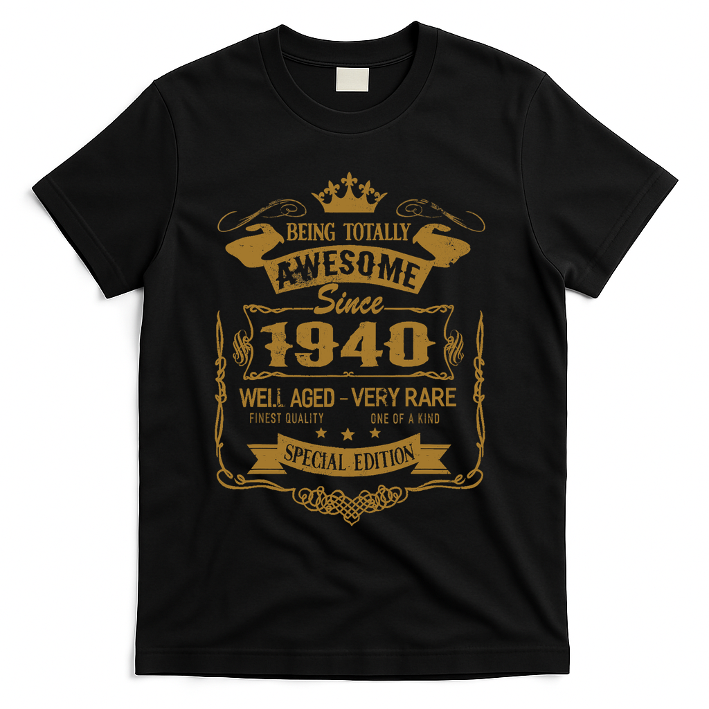 Birthday 365 Being Awesome Since 1940 Vintage Birthday Gifts T-Shirt - Black