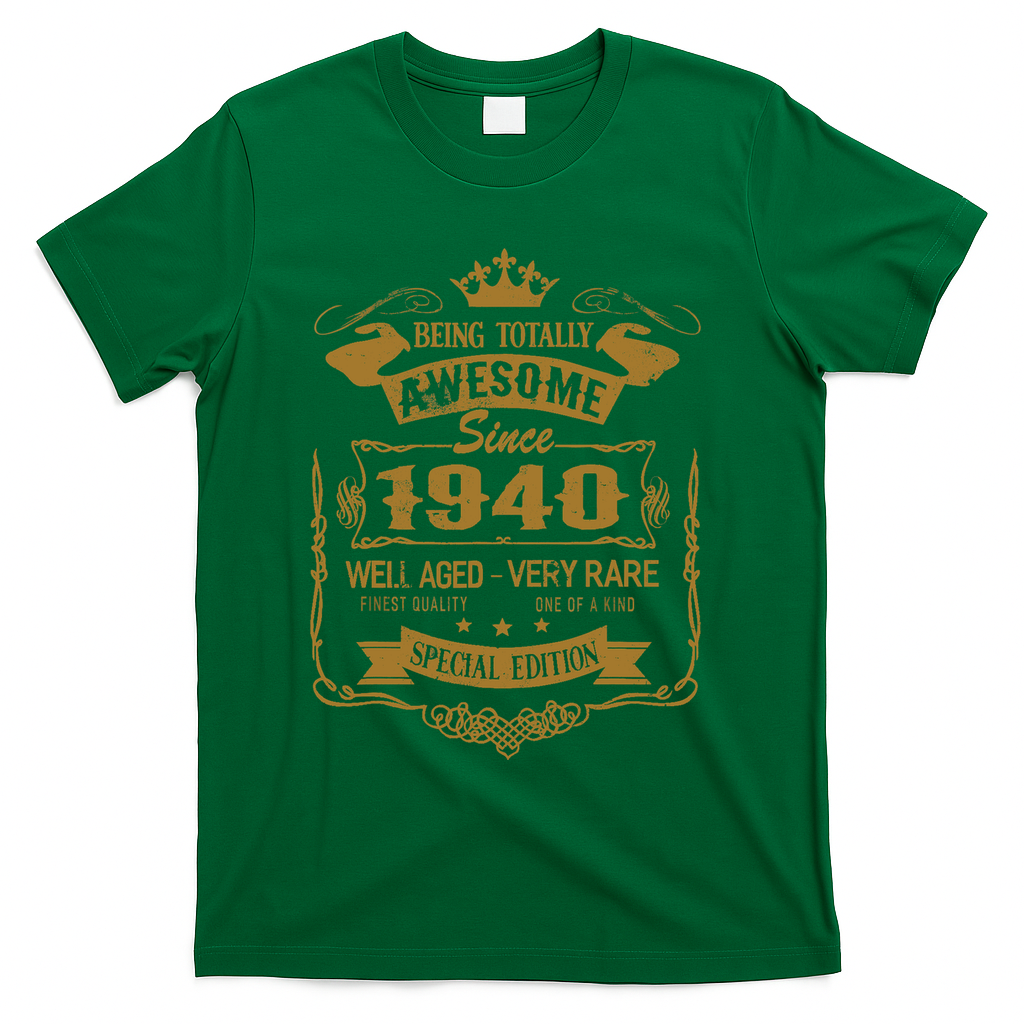 Birthday 365 Being Awesome Since 1940 Vintage Birthday Gifts T-Shirt - Green