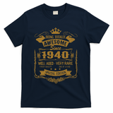Birthday 365 Being Awesome Since 1940 Vintage Birthday Gifts T-Shirt - Navy