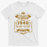 Birthday 365 Being Awesome Since 1940 Vintage Birthday Gifts T-Shirt - White