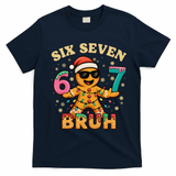 Bruh 67 Christmas Six Seven Gingerbread T-Shirt - Navy Blue